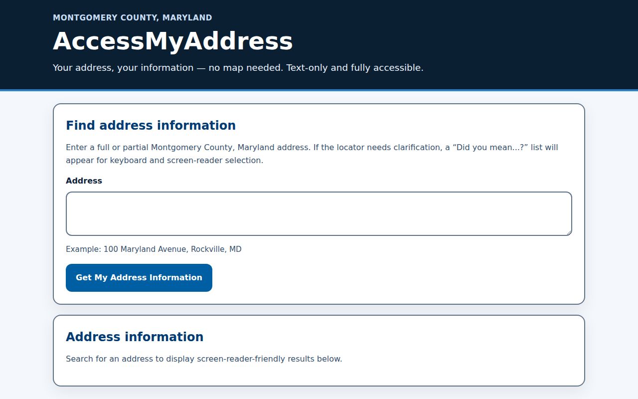 Montgomery Village people search through AccessMyAddress