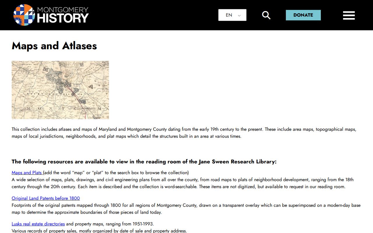 Montgomery Village public records in historical maps and Lusk directories